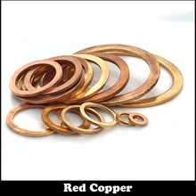 Junta de anillo liso, Arandela de cobre rojo, M42, M48, M42x52x2, M42 x 52x2, M48x58x2, M48 x 58x2, DIN7603 2024 - compra barato
