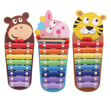 Colorful Wooden Animal Knock On The Piano Toy Puzzle Early Education Musical Instrument Octave Knock On The Piano Music Toy 2024 - buy cheap