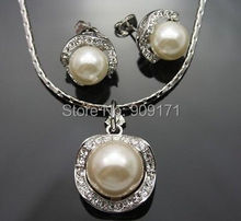 Free Shipping>>Fashion southsea shell Pearl Necklace Earring Set 2024 - buy cheap