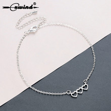 Cxwind Charming Heart Bracelets&Bangles for Women Girls Gold Color Metal Triple Bracelets Statement Jewelry pulsera mujer 2024 - buy cheap