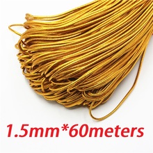 1.5mm golden elastic bungee string cord round twisted string rope 60 meters/roll DIY cords for jewelery finding 2024 - buy cheap