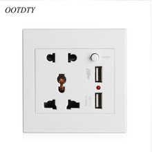 OOTDTY 2.1A Dual USB Wall Socket Charger AC/DC Power Adapter Plug Outlet Panel w/Switch 2024 - buy cheap