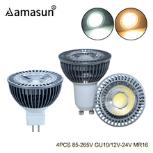 4pcs COB LED Ampoule GU10 LED Bulb 85-265V MR16 LED 12V 24V Real Power 7W Aluminum Heat Dissipation High Brightness Spotlight 2024 - buy cheap