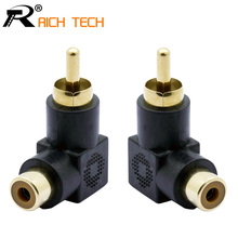 Industrial 3Pcs 90 Degree RCA Right Angle Connector Plug Adapters Male To Female M/F 90 Degree Elbow Adapter Audio 2024 - buy cheap