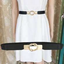 Solid Daily Practical Simple Stretch For Dress Elastic Decoration Women Waist Belt Artificial Leather Fashion Thin Alloy Buckle 2024 - buy cheap