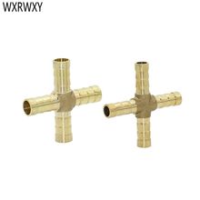 10mm Cross Shaped Brass Pipe Fitting 8mm copper 4 Way Hose Barb Connector Joint Copper Barbed Coupler Adapter Coupling 30pcs 2024 - buy cheap