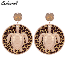 Sehuoran Oorbellen Pendientes Mujer Moda 2018 Drop Earrings For Women Boho Brinco Resin Big Earrings TortoiseFashion Jewelry 2024 - buy cheap