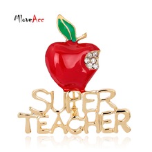 MloveAcc De Strass Wedding Brooches For Women Fashion Jewelry Accessories Christmas Brooch Red Apple Rhinestone Brooch Broches 2024 - buy cheap