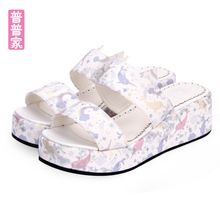 Princess sweet lolita shoes Summer Japanese sweet soft sister sandal Original medium Heel Toe thick bottom muffin shoes pu8980 2024 - buy cheap