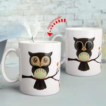 2019 New Owl Ceramic Color Changing Coffee Mug Magic Milk Tea Coffee Cup Hot Cold Heat Sensitive Mugs Creative Gifts 2024 - buy cheap