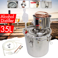 Moonshine-Destilador de Alcohol de cobre inoxidable, Kit de elaboración de vino esencial, agua para el hogar, bricolaje, 8GAL/35L 2024 - compra barato