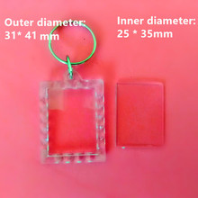 Mini llavero Rectangular de encaje transparente, marco de foto de inserción en blanco, llavero separado, 5000 Uds. 2024 - compra barato