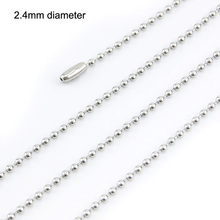 bulk Wholesale 10pcs JEWELRY 2.4mm bead ball strand chain  Stainless Steel Necklace diy fittings High Quality chain 2024 - buy cheap