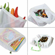 Bolsa reutilizable de nailon para la compra, bolsa de malla ajustable para almacenamiento de frutas y verduras, 1/3 unidades 2024 - compra barato