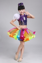 Jazz criança Traje De Dança para a Menina Top + saia de Dança Hip Hop Crianças traje Vestido da Dança de Salão para o Desempenho Hop Desgaste da Dança 3 2024 - compre barato