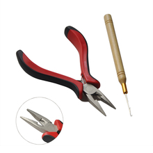 One Set Of Hair Extensions Tools Pliers Opener+Pulling Hook Needle for Micro Ring And Pre-bonded Hair Extension Easy to Use 2024 - buy cheap