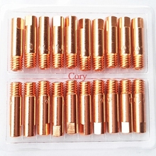 20)Mig welding Contact Tips 15AK 0.6mm 0.8mm 0.9mm 1.0mm 1.2mm available M6x25mm Torch Nozzles Copper Welding Nozzle Consumables 2024 - buy cheap