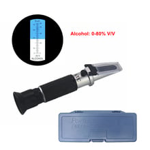 Handheld Alcohol Refractometer 0-80% ATC Spirits Tester Alcoholmeter Refratometro Wine Concentration Densimeter + Box 2024 - buy cheap