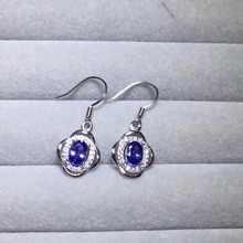 Almei Natural Tanzanite Earrings for Women, 925 Sterling Silver, 4*6mm*2 Pcs Gemstone Wedding Engagement Party Jewelry FR114 2024 - buy cheap