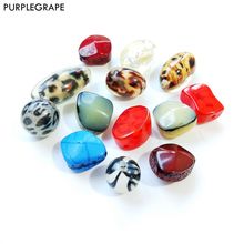 PURPLEGRAPE Minimalist Irregular Art Leopard Print Imitation Agate DIY Jewelry Material Earrings Bracelet Accessories One Pack 4 2024 - buy cheap