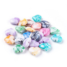 Alrededor de 230 Uds./500g cuentas acrílicas de imitación de piedras preciosas en forma de corazón para la fabricación de joyas DIY pulsera collar 20x23x8 ~ 8,5mm F70 2024 - compra barato