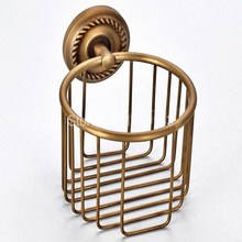 Bathroom Accessories Antique Brass Pattern Wall Mounted Toilet Paper Roll Holder Shower Storage Basket aba274 2024 - buy cheap