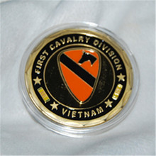 Free Shipping 10pcs/lot,US Army 1st CAVALRY DIVISION VIETNAM The First Team Challenge Coin 2024 - buy cheap