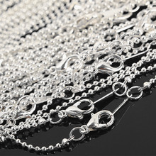 1.5mm Plated Silver Ball necklace Chain with Lobster Clasp Hook 30pcs/lot,Silver/Gold choose 2024 - buy cheap