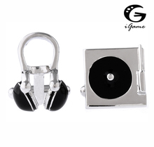 Igame preço de fábrica varejo conjunto abotoaduras dj fashion material de latão headset design musical frete grátis 2024 - compre barato