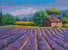 Lavender Garden Oil Painting Arts Needlework for Embroidery DIY Cross Stitch Kits Crafts 18CT 14CT Unprinted Home Decor Handmade 2024 - buy cheap