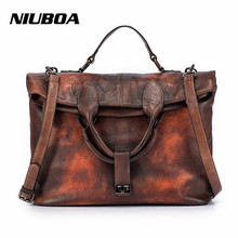 NIUBOA Original 100% Genuine Leather Bag Real Cowhide Women Handbags Vintage Manual Simple Retro Design Crossbody Bags For Women 2024 - buy cheap