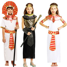 Halloween  kids Pharaoh queen Egyptian Cleopatra costume girls boys children ancient Egypt princess prince fancy dress Cosplay 2024 - buy cheap