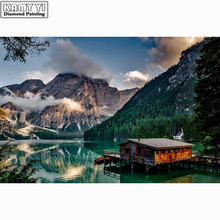 5D DIY Full Square Diamond Painting Cross Stitch "Water cabin" 3D Diamond Embroidery Rhinestone Mosaic Home Decor Gift 2024 - buy cheap