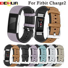 For Fitbit Charge 2 Replacement Bands, Classic TPU+ Genuine Leather Wristband With Metal Connectors, Fitness Strap for Charge2 2024 - buy cheap