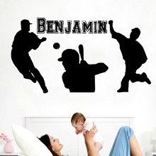 YOYOYU-pegatina de pared para decoración de la habitación del jugador de béisbol, póster extraíble con nombre personalizado y cualquier tamaño J087 2024 - compra barato