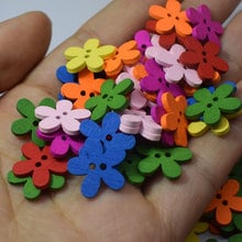 New Hot 100PCs Wooden Buttons Sewing Scrapbooking Mixed Flowers Shaped Decorative Buttons 2 Holes Garment Accessories 2024 - buy cheap