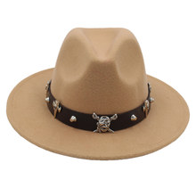 Black Wool Women Fedora Hat Wide Brim Chapeu Church Cloche Godfather Jazz Cap SteamPunk Pirate Belt Size 56-58CM 2024 - buy cheap