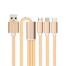 3 в 1 кабель Micro usb type C зарядный кабель для iPhone 5S 6 plus Samsung S6 Xiaomi 4C 2024 - купить недорого