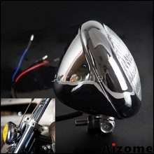 For Harley TRI XS650 Retro Headlamp Chrome Front Headlight Motorcycle 12V H4 Headlight For BSA Cafe Racer Bobber Chopper Custom 2024 - buy cheap