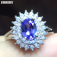 ZHHIRY Genuine Natural Blue Tanzanite 925 Sterling Silver Gemstone Ring For Women Flower Rings Real Precious Fine Jewelry 2024 - buy cheap