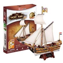 T0457 3D Puzzles Maria Yacht DIY Paper Model kids Creative gift Children Educational toys hot sale 2024 - buy cheap