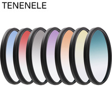 Универсальный градиентный цветной фильтр TENENELE 46 мм 49 мм 52 мм 55 мм 58 мм 62 мм 72 мм 77 мм, фильтры для камер Sony, Nikon, Canon DSLR, камеры 2024 - купить недорого