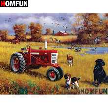 HOMFUN 5D DIY Diamond Painting Full Square/Round Drill "Tractor scenery" Embroidery Cross Stitch gift Home Decor Gift A09114 2024 - buy cheap