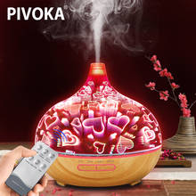 PIVOKA 3D Love LED Night Light Air Humidifier Glass Vase Shape Aroma Essential Oil Diffuser Mist Maker Ultrasonic Humidifier Gif 2024 - buy cheap