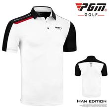 Мужская спортивная одежда PGM golf, удобная дышащая футболка с короткими рукавами и отложным воротником на пуговицах, весна-лето 2019 2024 - купить недорого