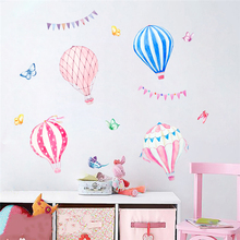Balões coloridos borboleta adesivos de parede para crianças quartos berçário decoração da casa dos desenhos animados animais decalques de parede pvc mural arte diy cartaz 2024 - compre barato