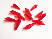 30pc icicle Chandelier Crystal Prism Blood Red 38mm Icicle Spear Ornament 2024 - buy cheap