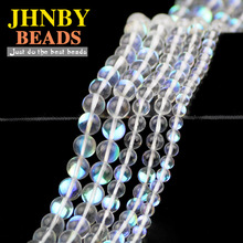 JHNBY-Cuentas de piedra labradada sintética blanca Natural AAA, cuentas redondas sueltas de 6/8/10MM, fabricación de pulseras de joyería DIY 2024 - compra barato