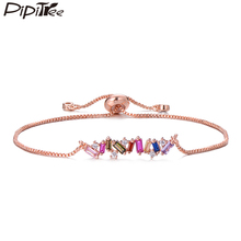 Pipitree-pulsera de tenis de Zirconia cúbica para Mujer, brazalete de cadena nupcial, joyería brillante 2024 - compra barato