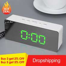 Digital LED Mirror Alarm Clock Desktop Clock Temperature Display Alarm Snooze Multi-function Electronic Timer Table clock newst 2024 - buy cheap